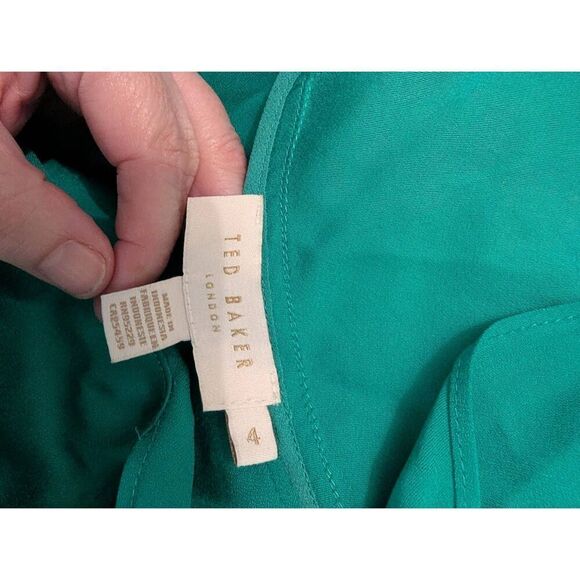 Ted Baker London Women's Size 4 Cap Sleeve Turquoise Blue Maxi Dress Gown Evenin - Picture 5 of 8